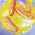 めみたん☆'s cooksnap of when they made 簡単！洗い物なし♪ウインナー卵☆卵焼き？.