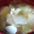 あゆたっくん's cooksnap of when they made レタスと豆腐と卵のお吸い物.