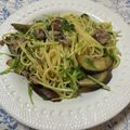 クック6YDEQ9☆'s cooksnap of when they made 豚肉と茄子と水菜の簡単和風パスタ.