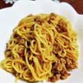 ゆき零斗's cooksnap of when they made 冷えたビールと。辛うま！汁なし肉みそ麺.
