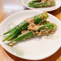 nakamucchi's cooksnap of when they made 簡単あと一品＊オクラのどっさりごま和え.