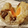 ダッフィーニーうに's cooksnap of when they made 半熟味玉がトロ～リ！豚の角煮おにぎり.