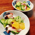 papikun's cooksnap of when they made 伊予柑ときゅうりの酢の物.