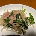 rahane's cooksnap of when they made 春菊とベーコンの炒め物.