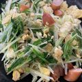 まゆのふ♬'s cooksnap of when they made ■　水菜とベーコンの卵炒め　■.