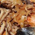 ヨシヨッシー's cooksnap of when they made 鮭ブロッコリーキノコのバター醤油炒め.