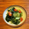 さすらい's cooksnap of when they made キュウリ・ワカメ・トマト・生姜の酢の物　.