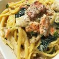 どらやきぷりん's cooksnap of when they made 簡単よ★サーモンとほうれんそうのパスタ★.