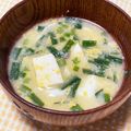 わたさな2016's cooksnap of when they made 豆腐入り♫ニラの卵とじ味噌汁.