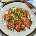 在宅勤務のおじさん's cooksnap of when they made 余ったお刺身を活用！ごまぶり醤油漬け丼.