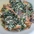 クックXCEN34☆'s cooksnap of when they made 簡単☆こんにゃくと人参ほうれん草の白和え.