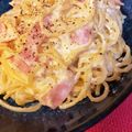 （╹◡╹）♡'s cooksnap of when they made 生クリ無し☆ワンポット簡単カルボナーラ.