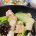 ♡ゆずぽんず♡'s cooksnap of when they made 簡単お惣菜♪青梗菜とイカの塩炒め.