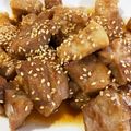 こはるママ♡'s cooksnap of when they made ボリューム満点＊豚バラブロックの生姜焼き.