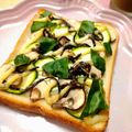 うたかた。's cooksnap of when they made ズッキーニ×きのこのバジル塩昆布トースト.