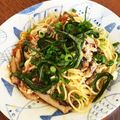 トヌキ's cooksnap of when they made 鯖とフレッシュトマトのオイルパスタ.