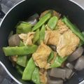 くーー〜's cooksnap of when they made 簡単懐かしい味!ささげ,揚げ,蒟蒻の煮物.