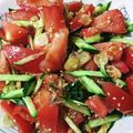かきぴー３９７'s cooksnap of when they made 5分で完成トマトきゅうり茗荷の中華サラダ.