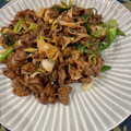 Faiza's cooksnap of when they made 葱たっぷり台湾定番料理★葱と牛肉の炒め物.
