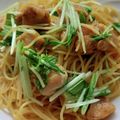 TYSK's cooksnap of when they made 鶏肉と水菜のレモンバター醤油スパゲティ.