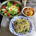 ebipeco's cooksnap of when they made ほうれん草ベーコンバター醤油パスタ♡簡単.