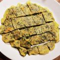 麻's cooksnap of when they made 人参の葉のチヂミ.