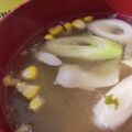あゆたっくん's cooksnap of when they made 【とうもろこしとベーコンのお味噌汁】.