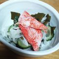 ユキエ１８号's cooksnap of when they made きゅうりとワカメと玉ねぎで酢！.