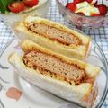 在宅勤務のおじさん's cooksnap of when they made ボリュームたっぷり★簡単メンチカツサンド.