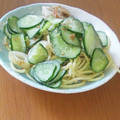 えりこ82☆'s cooksnap of when they made ちくわ&きゅうりのごまマヨdeサラスパ.