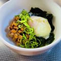 azbjbn's cooksnap of when they made 温玉のせ♪納豆ワカメサラダ.
