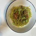 まんまるみさこ's cooksnap of when they made ベーコンとトマトのジェノベーゼパスタ.