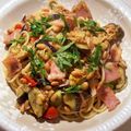 ♪ゆかたん♡'s cooksnap of when they made なす*ベーコン*きのこ*納豆しそパスタ♪.