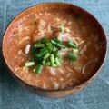 あずきなのとうちゃん's cooksnap of when they made ☆簡単☆えのきとキムチのかきたまスープ.
