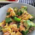 ひろと＾＿＾ママ's cooksnap of when they made オクラのチャンプルー.