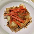 由芽15's cooksnap of when they made 簡単3分！超手抜き！厚揚げのお好み焼き風.