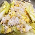 ちほぞぅ's cooksnap of when they made 簡単うまい☆しらすとレタスの卵チャーハン.
