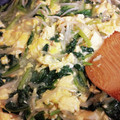 まきん家's cooksnap of when they made ふわとろ卵とほうれん草のねぎ塩あんかけ.
