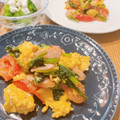 nakamucchi's cooksnap of when they made トマトとほうれん草と卵のガーリック炒め.
