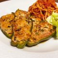 ☆GSSQHY☆'s cooksnap of when they made ピーマン肉詰め。ひき肉と豆腐でふんわり。.