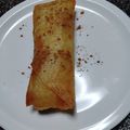 cyobindish's cooksnap of when they made おやつにバナナとチョコの春巻き.