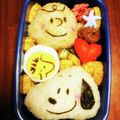 mi☆shu's cooksnap of when they made キャラ弁☆スヌーピーとチャーリーブラウン.