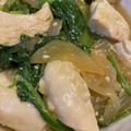 料理苦手な私's cooksnap of when they made 鶏肉とほうれん草の味噌醤油炒め♡♡.