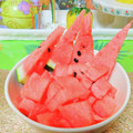 sakuraロゼット's cooksnap of when they made 三角のスイカ置いただけ.