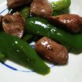 ★むさ's cooksnap of when they made 鶏ハツとピーマンの簡単炒め(15分弱).
