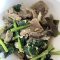 ひまわり's cooksnap of when they made 豚肉！卵！ほうれん草の簡単炒め.