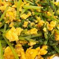 ママメイン！時々子供's cooksnap of when they made ご飯が進む！大根の葉と卵のオイスター炒め.