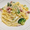 Mika96815's cooksnap of when they made ベーコンとブロッコリーのクリームパスタ.