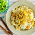 マルんちの丸顔's cooksnap of when they made 炊飯器で海鮮ピラフ★コーンバターをのせて.