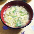 ひトみ's cooksnap of when they made 水菜と三つ葉のかき玉汁.